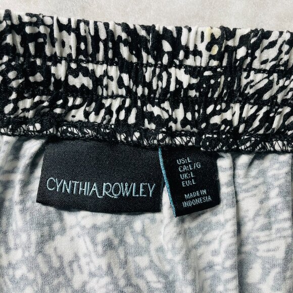 Cynthia Rowley Womens Black & White Abstract Print Long Maxi Skirt Size Large - Picture 3 of 8
